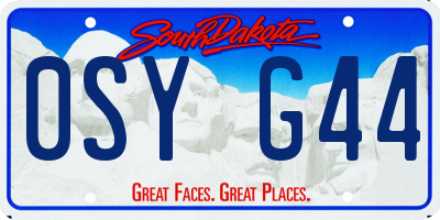 SD license plate 0SYG44