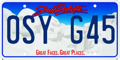 SD license plate 0SYG45