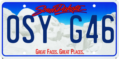 SD license plate 0SYG46