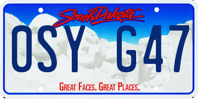 SD license plate 0SYG47