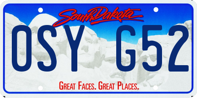 SD license plate 0SYG52