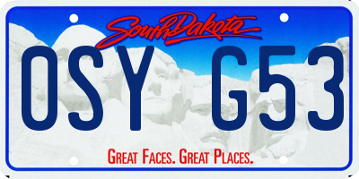 SD license plate 0SYG53
