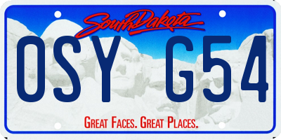 SD license plate 0SYG54