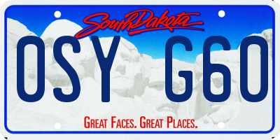 SD license plate 0SYG60