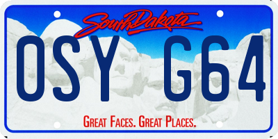 SD license plate 0SYG64