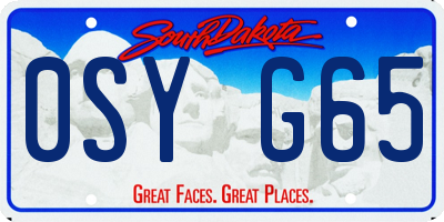 SD license plate 0SYG65