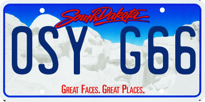 SD license plate 0SYG66
