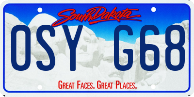 SD license plate 0SYG68