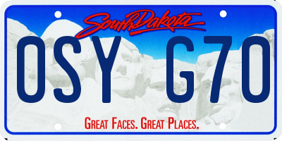 SD license plate 0SYG70