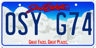 SD license plate 0SYG74