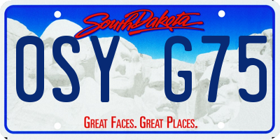 SD license plate 0SYG75