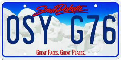 SD license plate 0SYG76