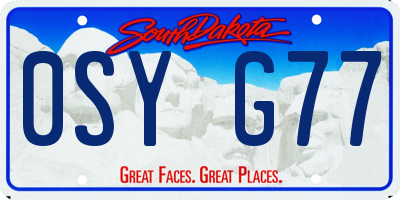 SD license plate 0SYG77