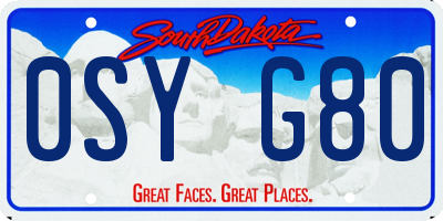 SD license plate 0SYG80