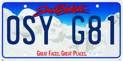 SD license plate 0SYG81