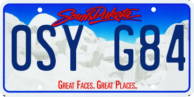 SD license plate 0SYG84