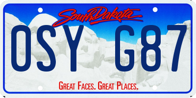 SD license plate 0SYG87