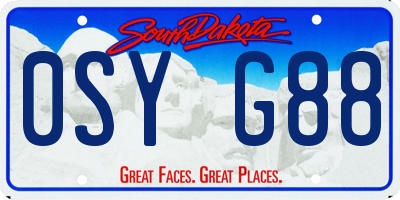 SD license plate 0SYG88