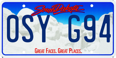 SD license plate 0SYG94