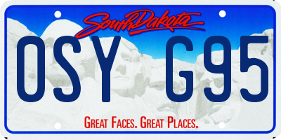 SD license plate 0SYG95