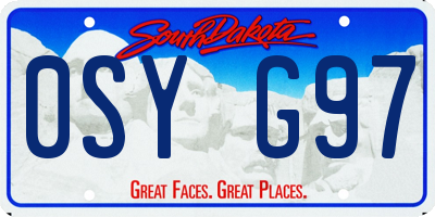 SD license plate 0SYG97