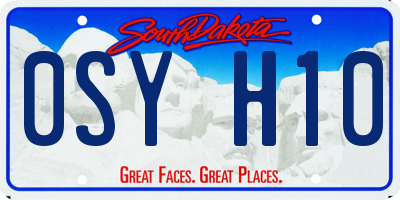 SD license plate 0SYH10