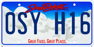 SD license plate 0SYH16