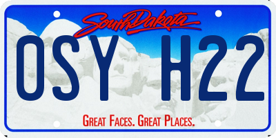 SD license plate 0SYH22