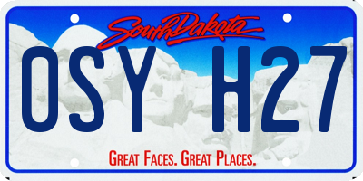 SD license plate 0SYH27