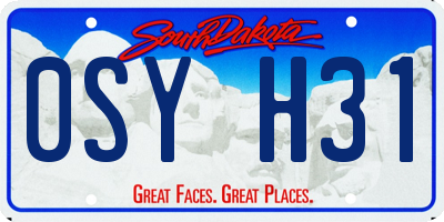 SD license plate 0SYH31