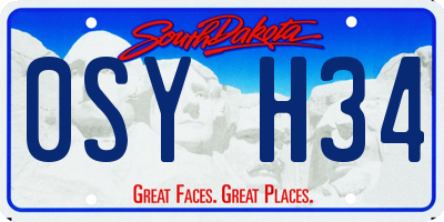 SD license plate 0SYH34