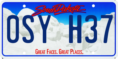 SD license plate 0SYH37