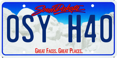 SD license plate 0SYH40