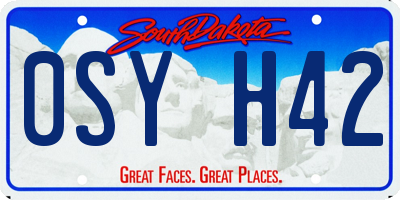 SD license plate 0SYH42