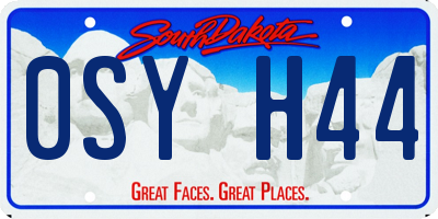SD license plate 0SYH44