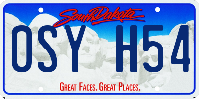 SD license plate 0SYH54