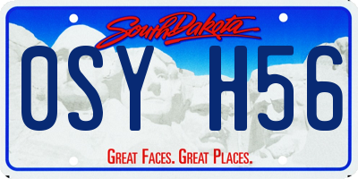 SD license plate 0SYH56