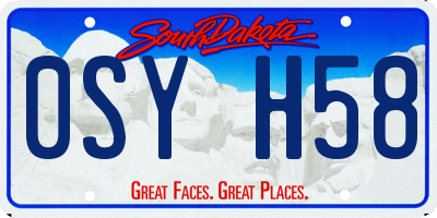 SD license plate 0SYH58