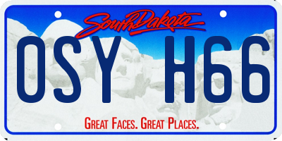 SD license plate 0SYH66