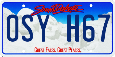 SD license plate 0SYH67