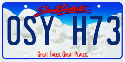 SD license plate 0SYH73