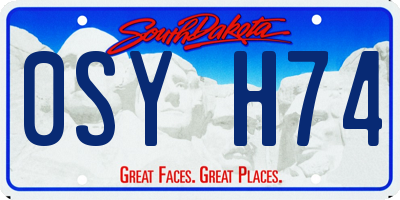 SD license plate 0SYH74