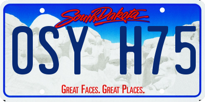 SD license plate 0SYH75