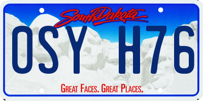 SD license plate 0SYH76