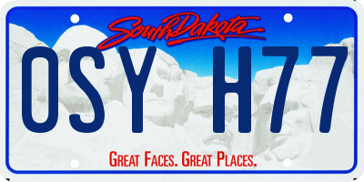 SD license plate 0SYH77
