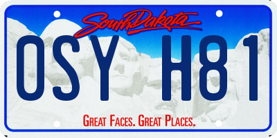 SD license plate 0SYH81