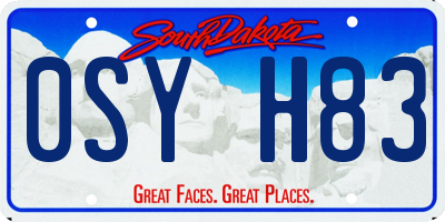 SD license plate 0SYH83