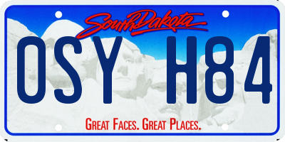 SD license plate 0SYH84