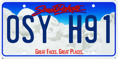 SD license plate 0SYH91