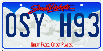 SD license plate 0SYH93